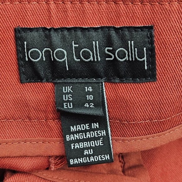 Long Tall Sally Cropped Straight Leg Pants In Brick Women’s Size 10 High Rise - Picture 4 of 11